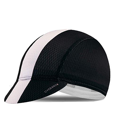 CYCEARTH Ciclismo Sun Cap Plopolyester transpirable sombrero de béisbol para hombres Awsome motocicleta Caps, Negro y blanco , talla única