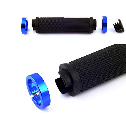 CYchen Puños Bicicleta Ergonomicos Silicona Manillar Espuma Bicis Manillares Manguitos con Fixie Atornillables y Tapones, para Bici de Montaña MTB BMX Scooter (Azul)