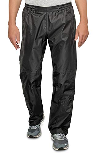 CYCLEHERO Pantalones de lluvia para ciclismo (parte inferior de tamaños) – Pantalones impermeables para hombre con elementos reflectantes – Hombre, Negro , extra-large