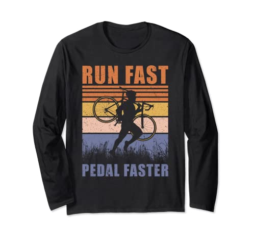 Cyclocross Run Fast Pedal Faster Ciclista de Gravel Bike Manga Larga