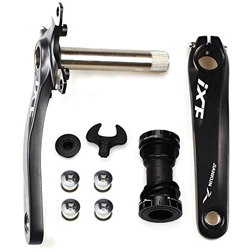 CYSKY Juego de Brazos de manivela para Bicicleta Juego de Brazos de manivela para Bicicleta de montaña 170 mm 104 BCD con Kit de Soporte Inferior y Pernos de Plato para MTB BMX Road Bicyle (Negro)