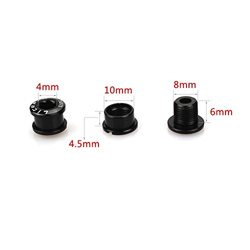 CYSKY Tornillos de Plato único 5 Pack M8 Tornillos de un Solo Anillo de Cadena Corta Aptos para Bicicleta de Carretera, Bicicleta de montaña, BMX, MTB, Fixie (Negro)