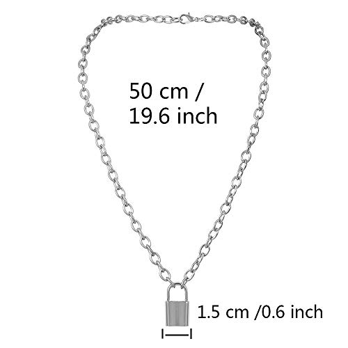 CYWQ - Collar con candado gótico de cadena larga y simple y lindo colgante en forma de Y, joyería para mujer