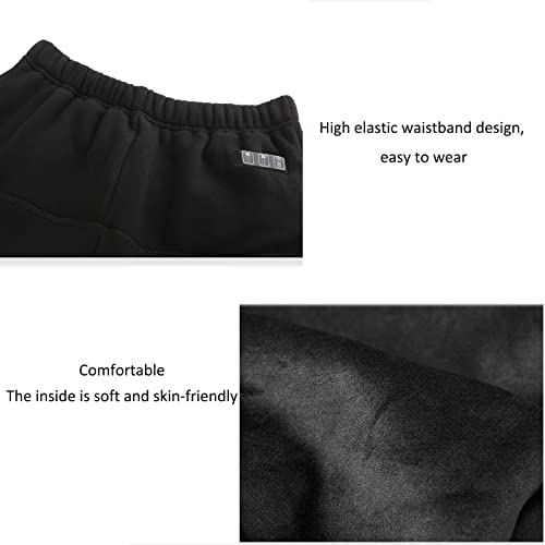 CYzpf Camisa con calefacción, Ropa Interior térmica eléctrica USB para Hombres y Mujeres, al Aire Libre, Deportes e Interiores Invierno cálido en la Parte Superior e Inferior,Black,3XL
