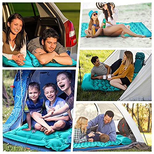 Czemo Esterilla Camping Autoinflable Portátil y Plegable Colchoneta de Camping Inflables con Almohada Colchón de Aire para Dormir Esterilla Hinchable Ligera para Mochilero, Senderismo