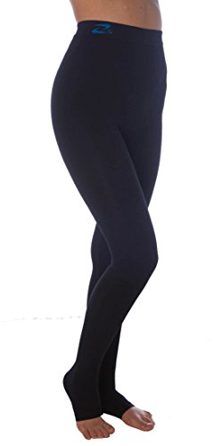 CzSalus Pantalón, Mallas de compresión elevada para lipedema y linfedema en Fases Superiores (Negro, L)