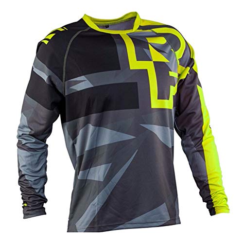 D-SYANA8 Camiseta de Bicicleta Moto Motocross MTB Jersey Ciclismo Manga Larga Deporte al Aire Libre para Gimnasio Entrenamiento Correr Unisex Fluorescent Green L