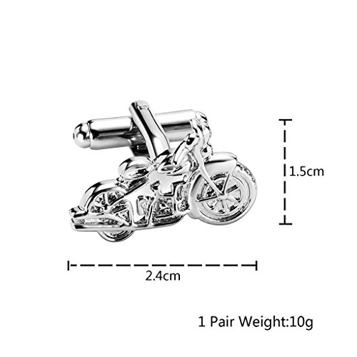 Daesar 2 Piezas Gemelos Hombre Rodio Plateado Plata Motos Calle Bicicleta Cruiser Camisa Alianzas de Boda