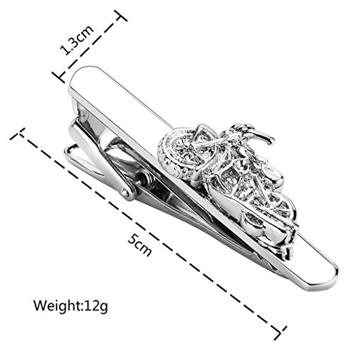 Daesar 2 Piezas Gemelos Hombre Rodio Plateado Tie Clips Plata Motos Calle Bicicleta Cruiser Camisa Alianzas de Boda