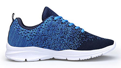 DAFENP Zapatillas de Running para Hombre Mujer Zapatos para Correr y Asfalto Aire Libre y Deportes Calzado Ligero Transpirable (Azul, 45)