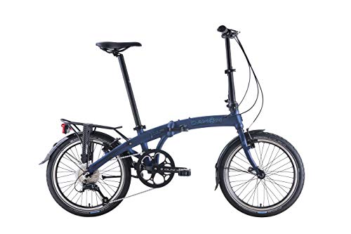 DAHON Bicicleta Plegable 9 Speed Mu D9, Azul, 20 Pulgadas