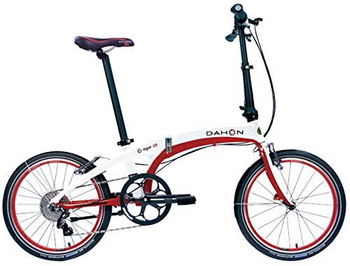 Dahon Bicicleta Plegable de Vigor D9 2016 Unisex, Color Blanco/Rojo, M