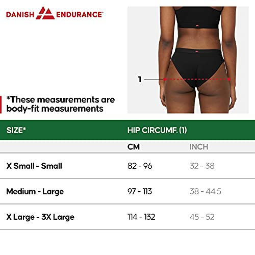 DANISH ENDURANCE Braguitas de Bambù para Mujer Pack de 3 (Negro, Medium/Large)