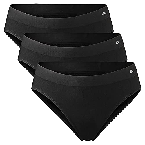 DANISH ENDURANCE Braguitas de Bambù para Mujer Pack de 3 (Negro, Medium/Large)