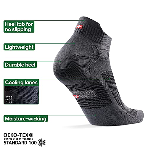 DANISH ENDURANCE Calcetines de Deporte Low Cut Pack de 3 (Gris, EU 43-47)