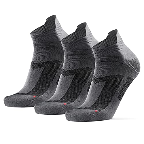 DANISH ENDURANCE Calcetines de Deporte Low Cut Pack de 3 (Gris, EU 43-47)