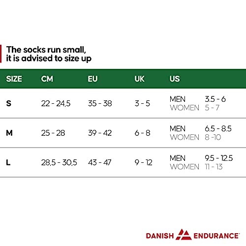 DANISH ENDURANCE Calcetines Deportivos Quarter para Ciclismo 3 pares (Negro, EU 35-38)