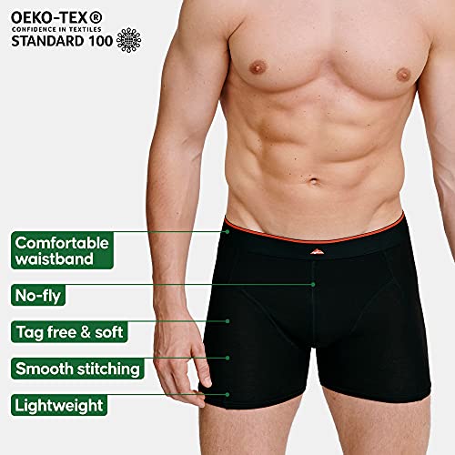 DANISH ENDURANCE Calzoncillos Boxer de Bambú para Hombre, Pack de 3, Ropa Interior Antibacteriana y Ultra Suave, Ajustados, Comodidad Superior, Negro, Blanco, Gris, Multipack (Negro, XXX-Large)