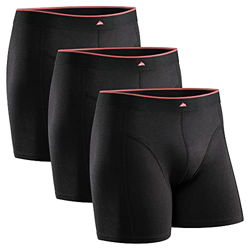 DANISH ENDURANCE Calzoncillos Boxer de Bambú para Hombre, Pack de 3, Ropa Interior Antibacteriana y Ultra Suave, Ajustados, Comodidad Superior, Negro, Blanco, Gris, Multipack (Negro, XXX-Large)