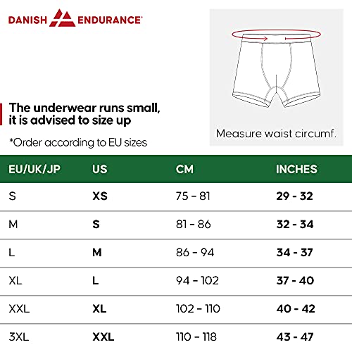 DANISH ENDURANCE Calzoncillos Boxer de Bambú para Hombre, Pack de 3, Ropa Interior Antibacteriana y Ultra Suave, Ajustados, Comodidad Superior, Negro, Blanco, Gris, Multipack (Negro, XXX-Large)