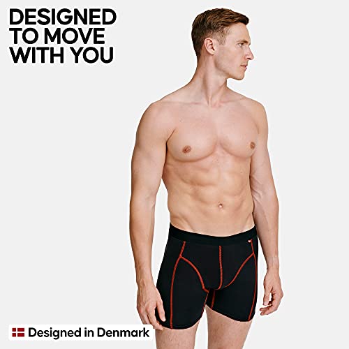 DANISH ENDURANCE Calzoncillos Bóxer de Deporte Pack de 3 (Multicolor: 1 x Negro, 1 x Verde/púrpura, 1 x Negro/Rojo, XX-Large)