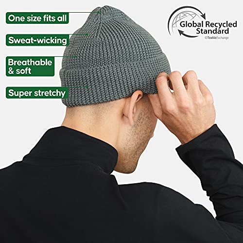 DANISH ENDURANCE Gorro Beanie de Lana Merina para Hombre y Mujer, Suave y Elástico, con Materiales Reciclados (Gris)