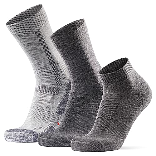 DANISH ENDURANCE Hiking Combo Parent Set de Calcetines de Senderismo Trekking (Gris, M)