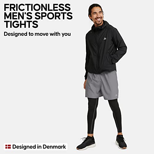 DANISH ENDURANCE Men's Compression Long Tights XXL Multicolor (1x Black, 1x Black/Grey) 2-Pack