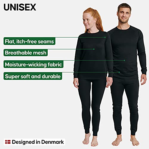 DANISH ENDURANCE Recycled Polyester Baselayer Set (Unisex) XL Black 1-Pack