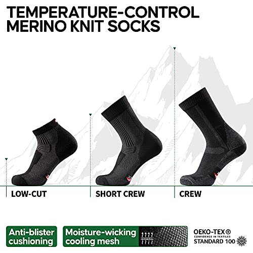 DANISH ENDURANCE Set de Calcetines de Lana Merina de Senderismo Clásicos, Ligeros y Cortos para Hombres y Mujeres, De Varias Longitudes Para Todos Los Climas, Paquete Mixto de 3