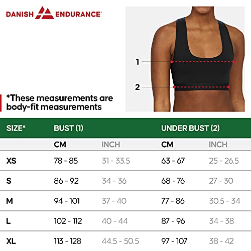 DANISH ENDURANCE Sujetador de Algodón Orgánico para Mujer, Paquete de 3, Bralette Cómodo Negro, Gris y Azúl (Negro, XX-Large)