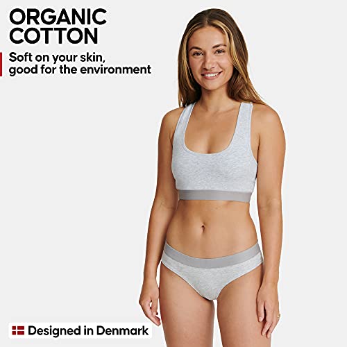 DANISH ENDURANCE Sujetador Mujer en Coton organico Pack de 3 (Multicolor (1 x Negro, 1 x Gris, 1 x Azul), Small)