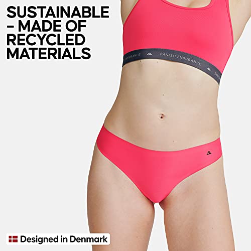 DANISH ENDURANCE Tanga Mujer Materiales Reciclados Pack de 3 (Multicolor (1 x Negro, 1 x Gris, 1 x Rosa), Small)