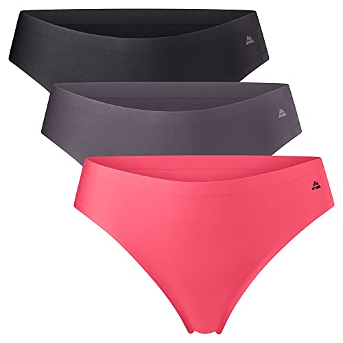 DANISH ENDURANCE Tanga Mujer Materiales Reciclados Pack de 3 (Multicolor (1 x Negro, 1 x Gris, 1 x Rosa), Small)