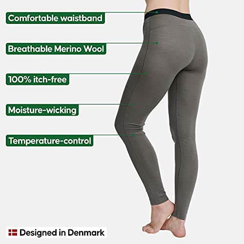 DANISH ENDURANCE Women's Merino Tights XL Grey 1-Pack