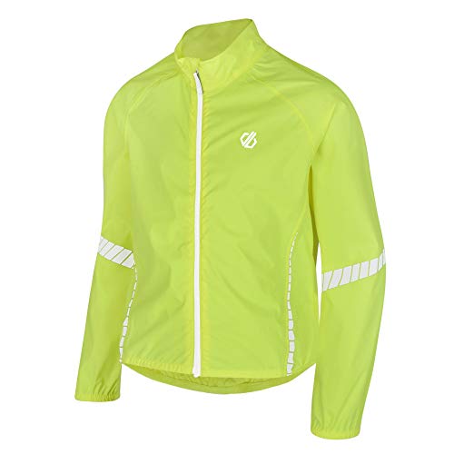 Dare2b Cordial - Chaqueta Técnica De Ciclismo, Impermeable Y Transpirable, Con Costuras Selladas Y Detalles Reflectantes Jackets Waterproof Shell, Niños, Fluro Yellow, 11-12