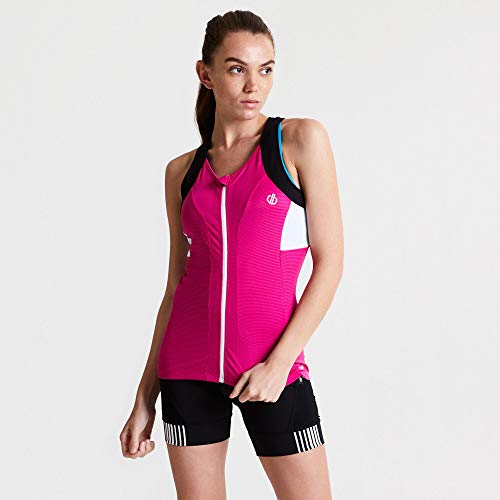 Dare2B Regale-Maillot Sin Mangas, Confeccionado En Tejido Ligero De Secado Rápido T-Shirts/Polos/Vests, Mujer, Active Pink/Black, 14