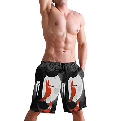 Dark Moon Fox Bañador para Hombre Pantalones Cortos Bañadores Shorts para Hombres Natacion Piscina Surf Playa