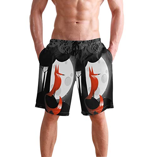 Dark Moon Fox Bañador para Hombre Pantalones Cortos Bañadores Shorts para Hombres Natacion Piscina Surf Playa