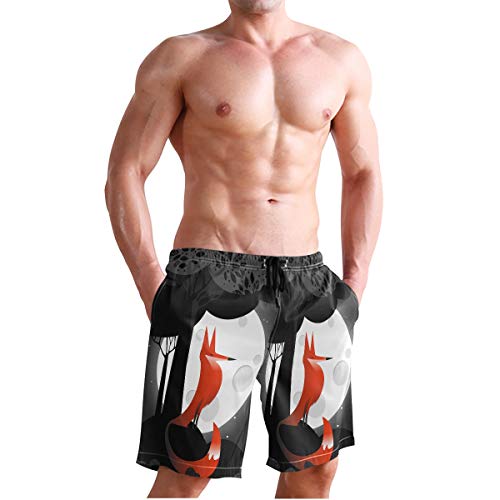 Dark Moon Fox Bañador para Hombre Pantalones Cortos Bañadores Shorts para Hombres Natacion Piscina Surf Playa