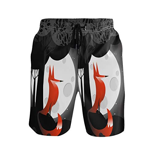 Dark Moon Fox Bañador para Hombre Pantalones Cortos Bañadores Shorts para Hombres Natacion Piscina Surf Playa