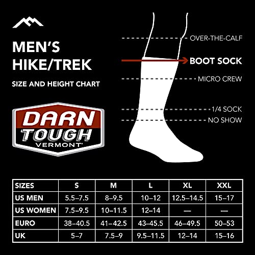 Darn Tough Vermont - Calcetines de senderismo para hombre, lana merina, Hombre, 1403, negro, large