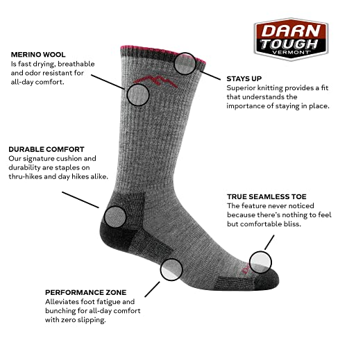 Darn Tough Vermont - Calcetines de senderismo para hombre, lana merina, Hombre, 1403, negro, large