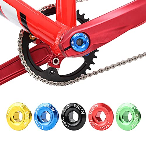 DASNTERED Tornillos de bielas de bicicleta, Práctico M19 Ciclismo Cranket Crank Fixing Perno, Durable parte inferior aleación de aluminio bielas tuerca Cove-r Cap