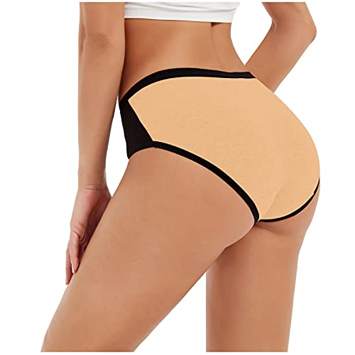 Dasongff Calzoncillos de mujer de cintura alta, de algodón, paquete múltiple, sexy, hipster, cómodos, tangas, bragas de cintura, abdomen, paquete de 5 unidades