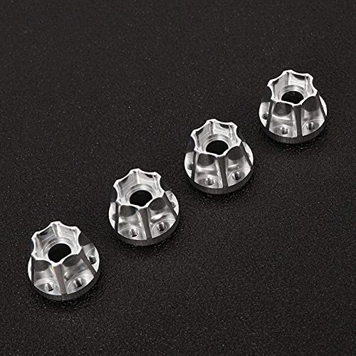 DAUERHAFT Buje Hexagonal de Rueda de Coche RC confiable Buje Hexagonal de Rueda 1/10 4 Piezas para Coche RC 1/10 con Rendimiento Mejorado(17mm)