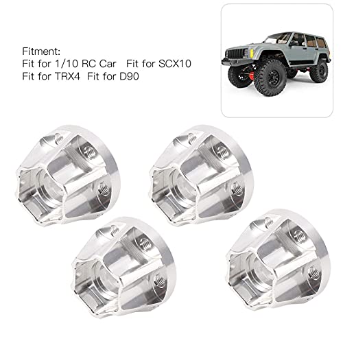 DAUERHAFT Buje Hexagonal de Rueda de Coche RC confiable Buje Hexagonal de Rueda 1/10 4 Piezas para Coche RC 1/10 con Rendimiento Mejorado(17mm)