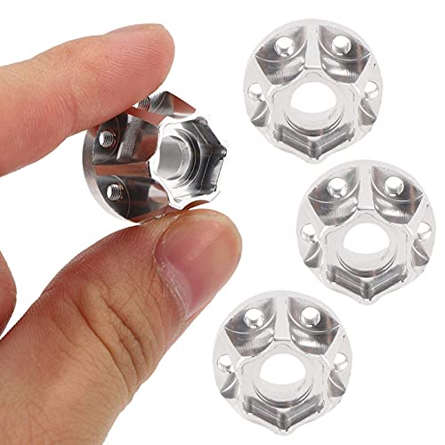 DAUERHAFT Buje Hexagonal de Rueda de Coche RC confiable Buje Hexagonal de Rueda 1/10 4 Piezas para Coche RC 1/10 con Rendimiento Mejorado(17mm)