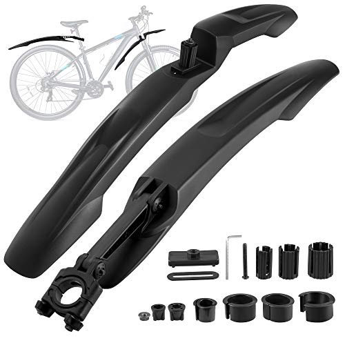 DazSpirit Guardabarros Bicicleta, Bicicleta Ciclismo Frente/Trasero de Barro Mudguard, Guardabarros Ajustable Bicicleta Apto para Bicicleta de 24", 26", 27.5"y 29", fácil instalación rápida