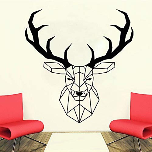 Decoración rústica para guardería, pegatina geométrica con cabeza de ciervo, calcomanía de Origami para sala de estar, venta de arte, decoración del hogar, Mural A4 40x42cm